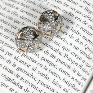 Retro Vintage style chunky pave extra large stud earrings